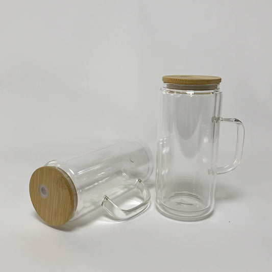20 oz Glass Snow Globe Cup with Handle