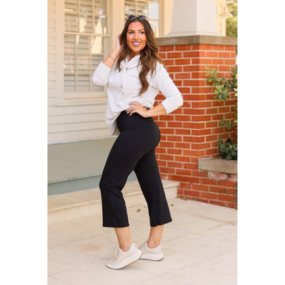 Ready to Ship | The Gabriella -Black  High Waisted Gaucho Pants