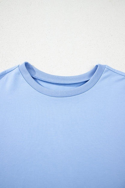 Myosotis Loose Half Sleeve Hi Low Hem T Shirt