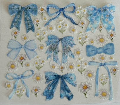 Blue Bows with Flowers