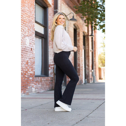 Ready to Ship | The Vanessa 30 - Black Bootcut Leggings