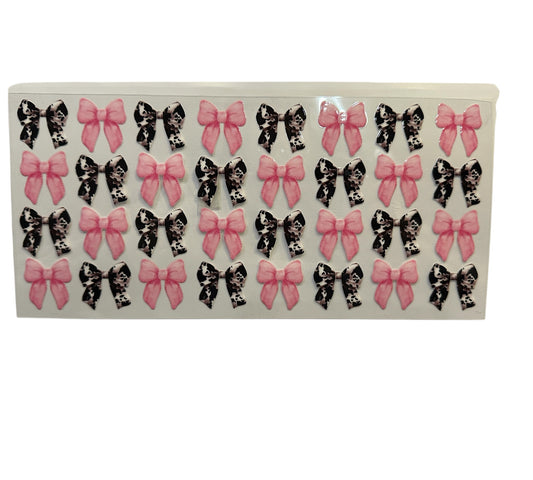 Pink and Cow Print Bows