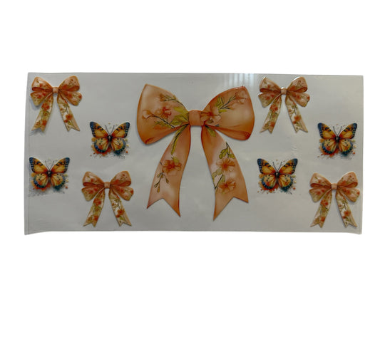 Peach Bow and Butterflies