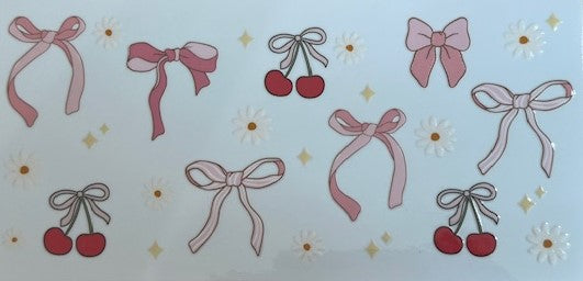 Pink Bows with Cherries