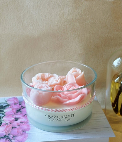 Handmade Flower-in-a-Jar Scented Candle – Elegant Home Decor & Gifts