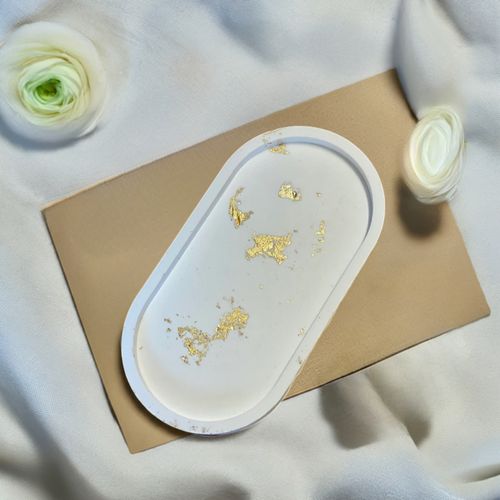 Handmade Jesmonite Tray – Modern Decorative Organizer