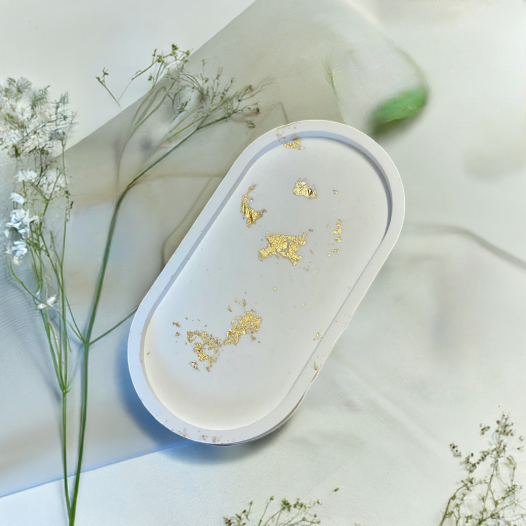Handmade Jesmonite Tray – Modern Decorative Organizer