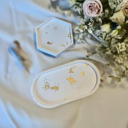 Handmade Jesmonite Tray – Modern Decorative Organizer