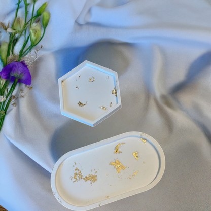 Handmade Jesmonite Tray – Modern Decorative Organizer