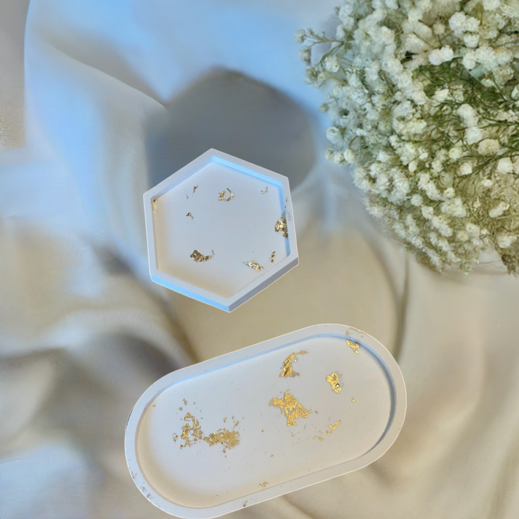 Handmade Jesmonite Tray – Modern Decorative Organizer