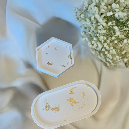 Handmade Jesmonite Tray – Modern Decorative Organizer