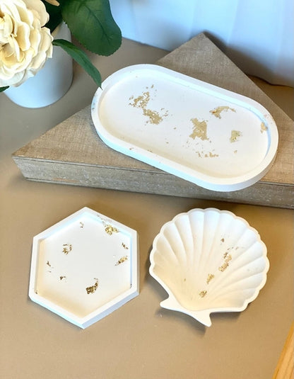 Handmade Jesmonite Tray – Modern Decorative Organizer